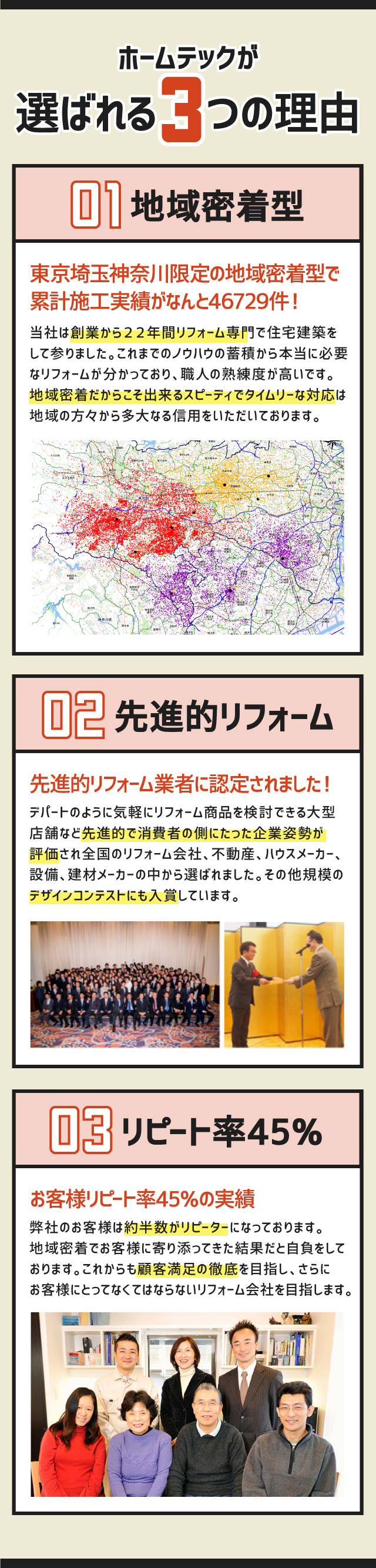 ホームテックが選ばれる理由
