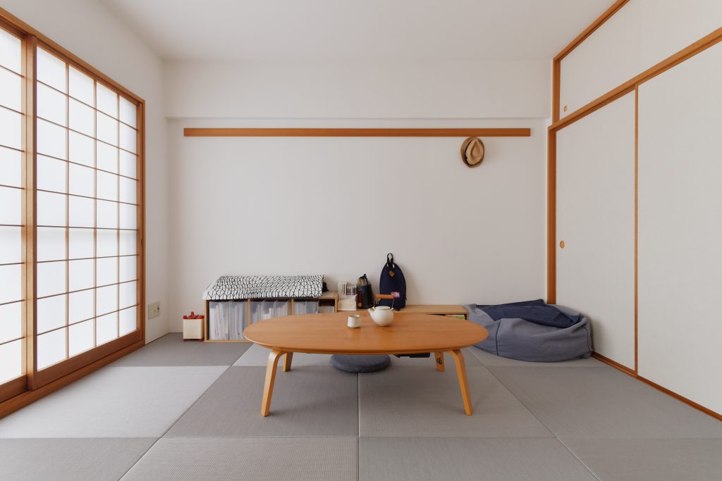 和室：畳スペースをあえて残すことで、居心地のいいお昼寝スペースになりました。