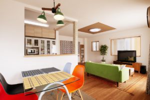 素材とカラーで作る北欧風LDK